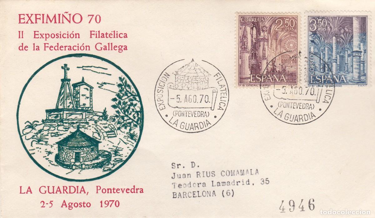 Sellos: MATASELLOS - GALICIA - EXFIMI&Ntilde;O 70 - EXPOSICI&Oacute;N FILAT&Eacute;LICA - LA GUARDIA -1970
