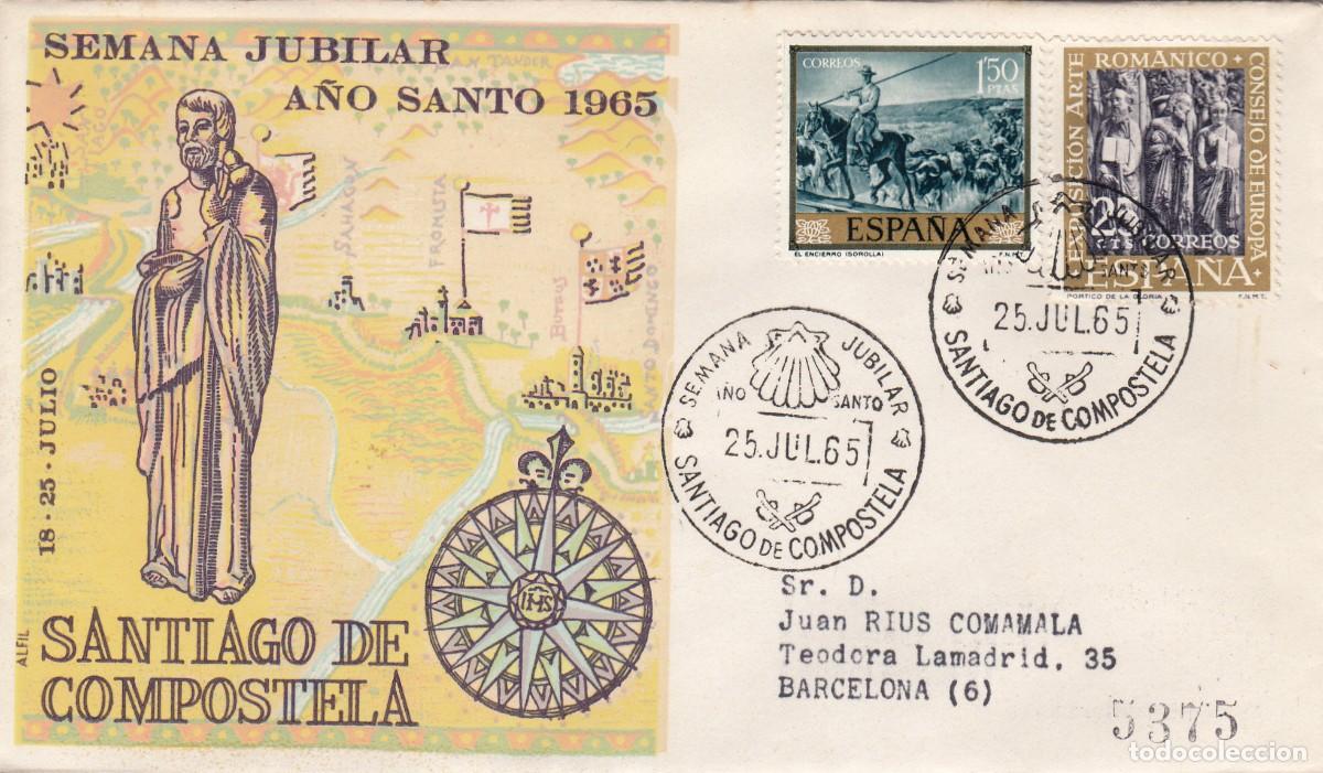 Sellos: MATASELLOS - GALICIA - SEMANA JUBILAR A&Ntilde;O SANTO - SANTIAGO DE COMPOSTELA - 1965