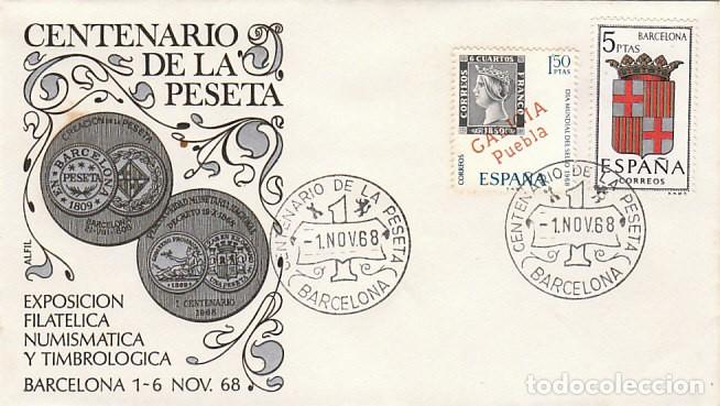 Sellos: A&ntilde;o 1968, el ap&oacute;stol Santiago del p&oacute;rtico de la Gloria, en sobre de alfil