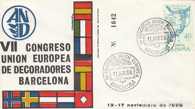 Sellos: A&Ntilde;O 1968, Decoradores, congreso de la union europea, sobre oficial de la exposici&oacute;n numerado