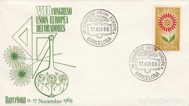 Sellos: A&Ntilde;O 1968, Decoradores, congreso de la uni&oacute;n europea, sobre de Alfil