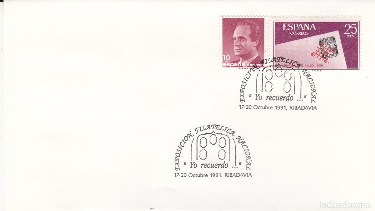 Sellos: MATASELLOS GALICIA - EXPOSICI&Oacute;N FILAT&Eacute;LICA NACIONAL - RIBADAVIA - 1991