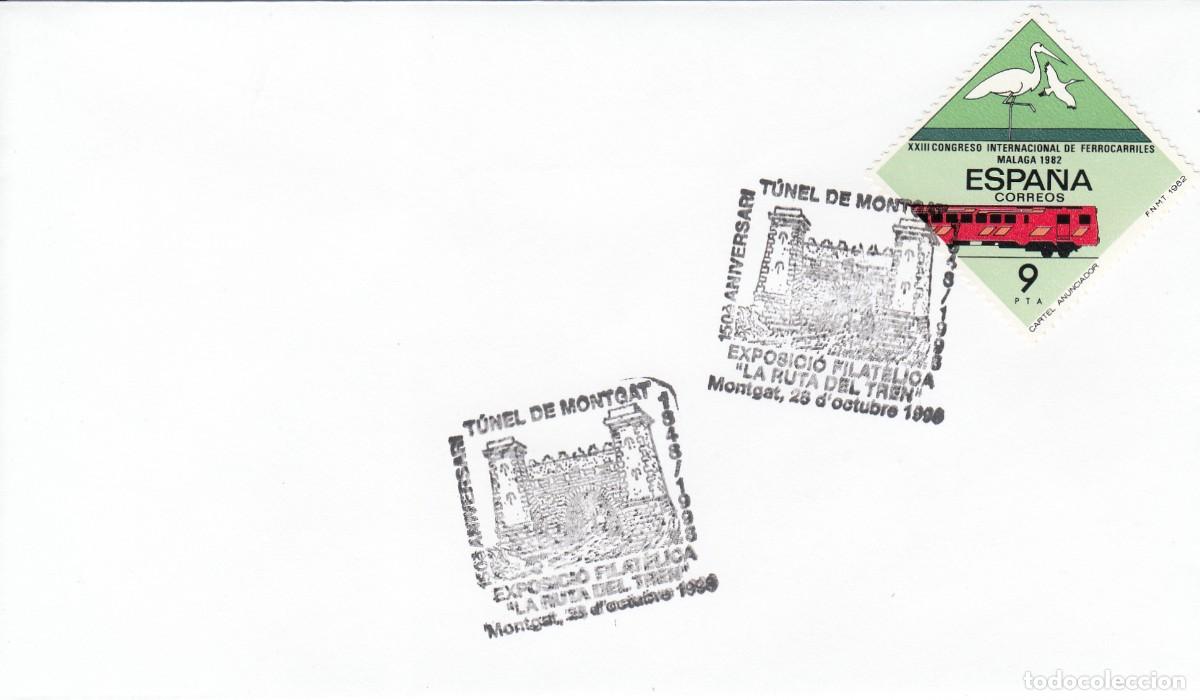 Sellos: MATASELLOS EXPOS. FILAT&Eacute;LICA LA RUTA DEL TREN - TUNEL DE MONTGAT - 1998