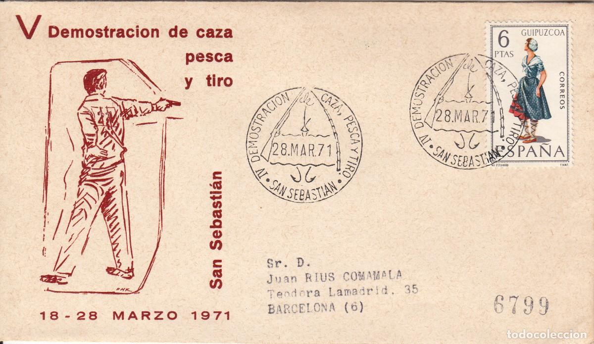 Sellos: MATASELLOS DEMOSTRACI&Oacute;N DE CAZA PESCA Y TIRO - SAN SEBASTIAN - 1971