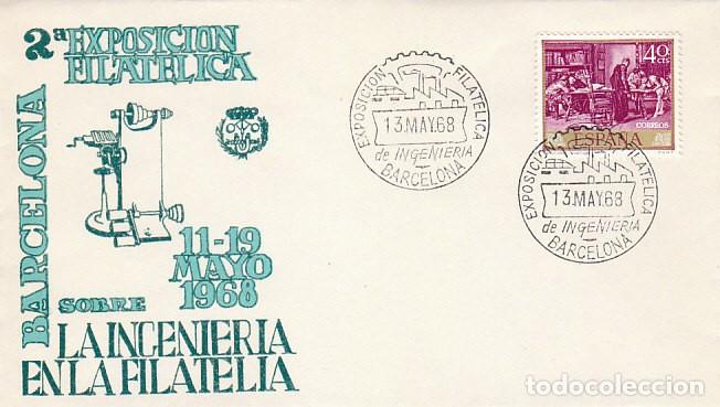 Sellos: A&Ntilde;O 1968, Expoquimia, feria de la t&eacute;cnica qu&iacute;mica aplicada, sobre de alfil