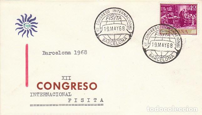Sellos: A&Ntilde;O 1968, CONGRESO DE FISITA (INGENIEROS DEL AUTOMOVIL) VOLANTE, SOBRE DE TOPO, MUY RARO