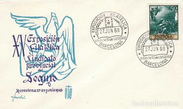 Sellos: A&Ntilde;O 1968, sindicato del seguro, sobre oficial