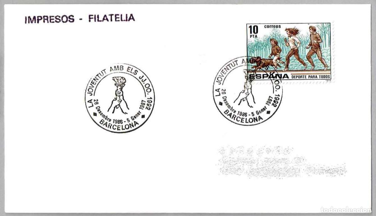 Sellos: Matasellos LA JUVENTUD CON LOS JUEGOS OLIMPICOS 1992. Barcelona 1986
