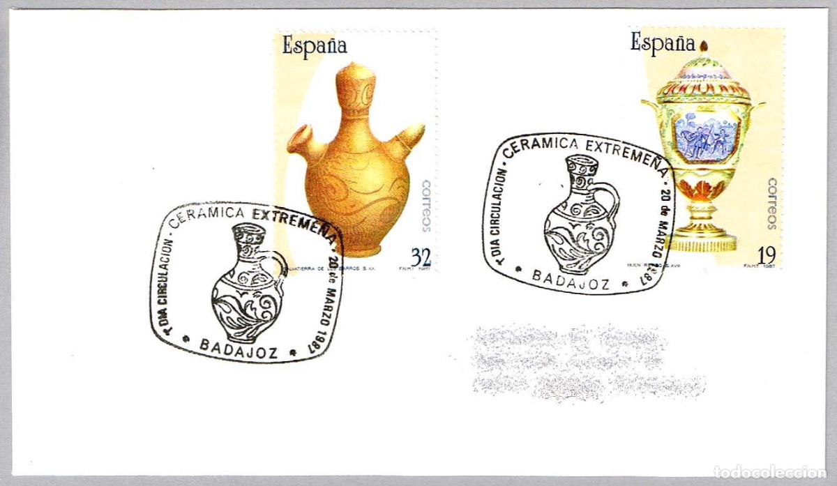 Sellos: Matasellos Primer Dia CERAMICA EXTREME&Ntilde;A. Badajoz, Extremadura, 1987