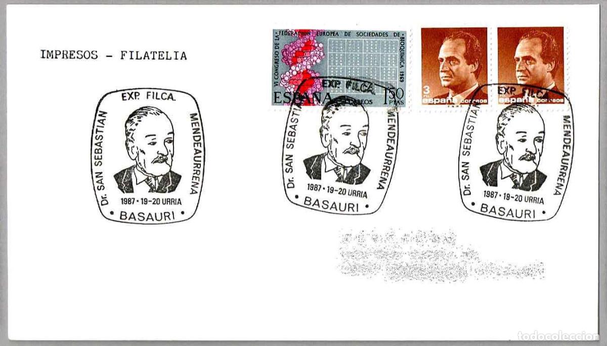 Sellos: Matasellos EXP.FIL. DR. SAN SEBASTIAN. Basauri, Vizcaya, 1987