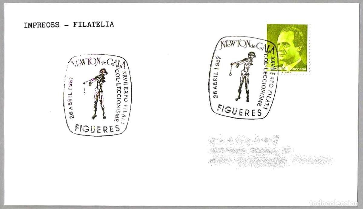 Sellos: Matasellos XXVII EXP. FIL. NEWTON DE GALA - DALI. Figueres, Girona, 1987