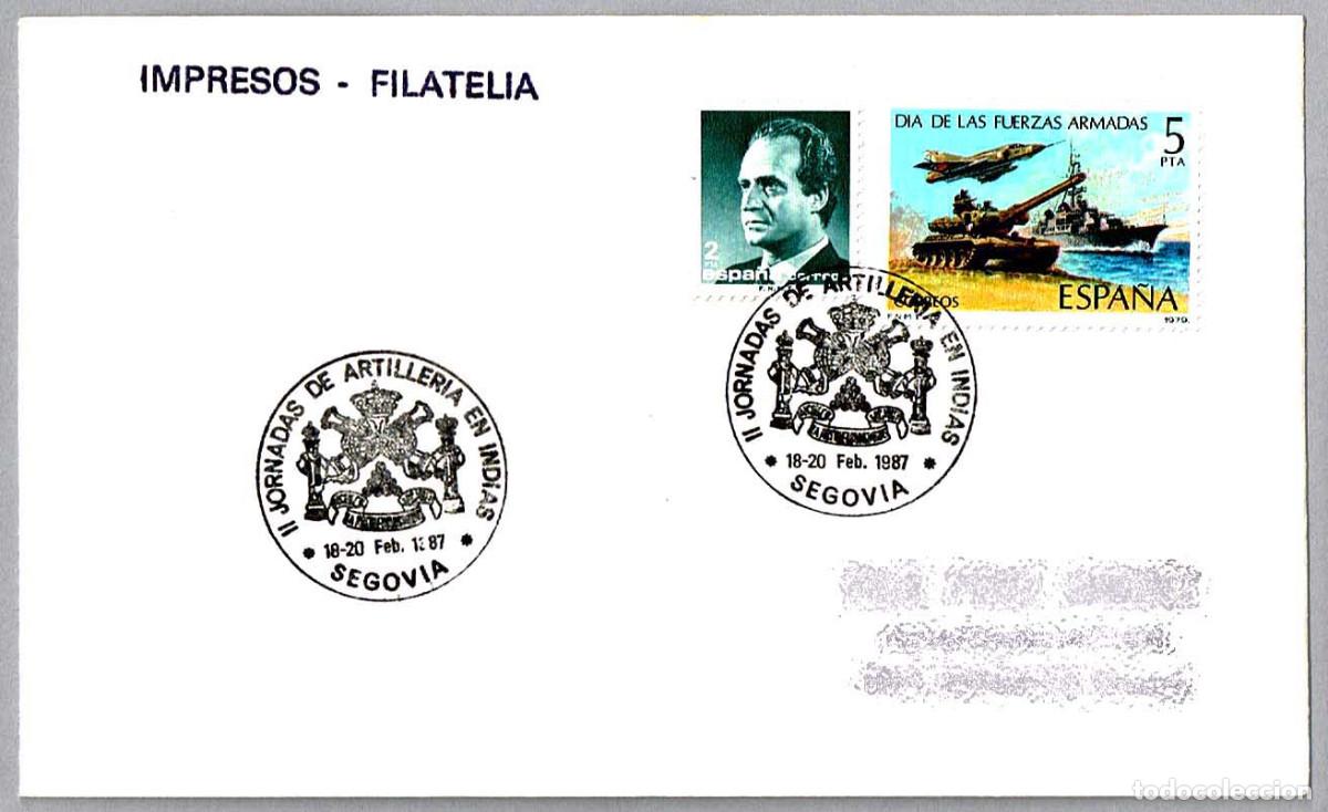 Sellos: Matasellos II JORNADAS DE ARTILLERIA EN INDIAS. Segovia 1987
