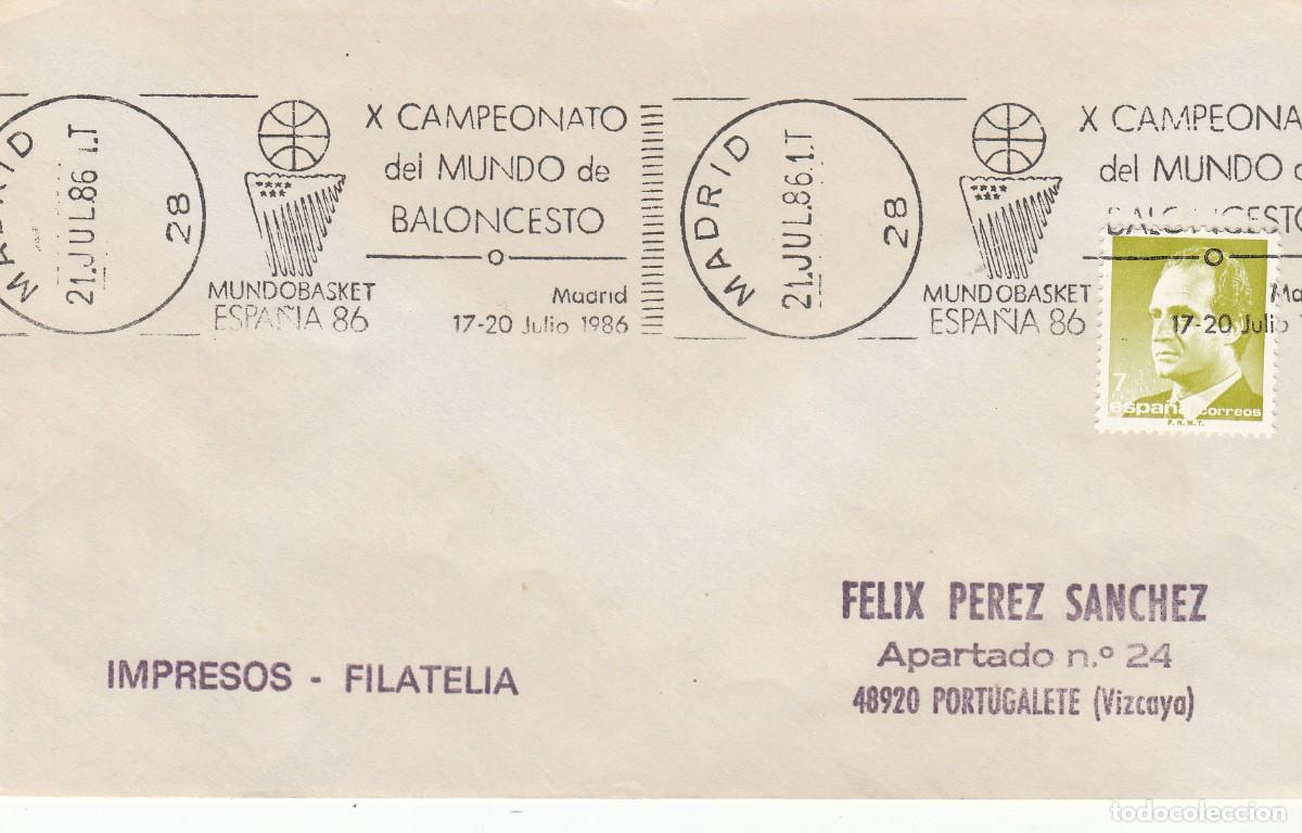Sellos: MATASELLOS DE RODILLO CAMPEONATO MUNDO BALONCESTO- MADRID 1986