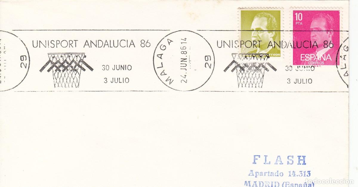 Sellos: BALONCESTO - MATASELLOS DE RODILLO UNISPORT ANDALUC&Iacute;A - 86 M&Aacute;LAGA 1986