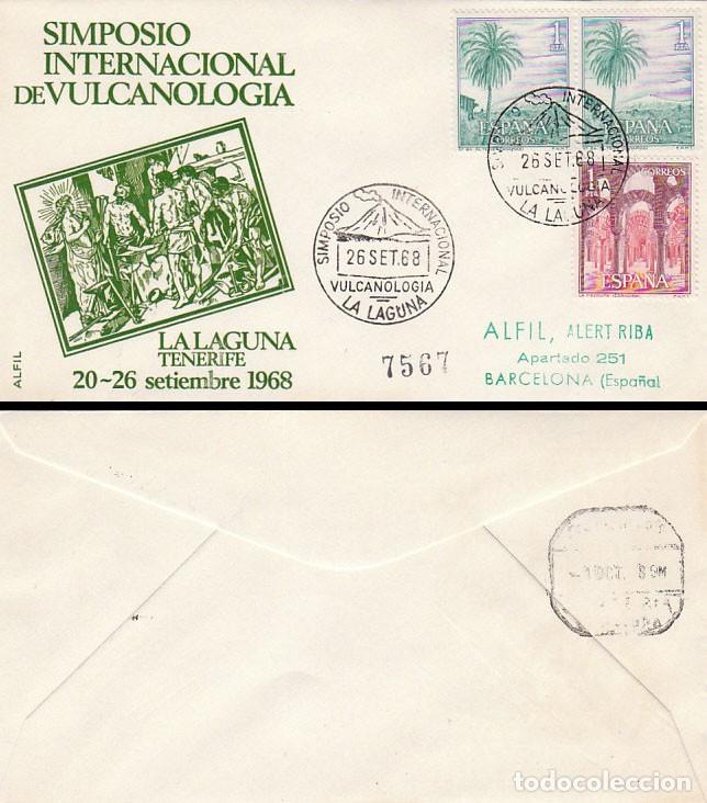 Sellos: A&Ntilde;O 1968, MADRID, VULCANOLOGIA,SIMPOSIU INTERNACIONAL, EN SOBRE DE ALFIL CIRCULADO