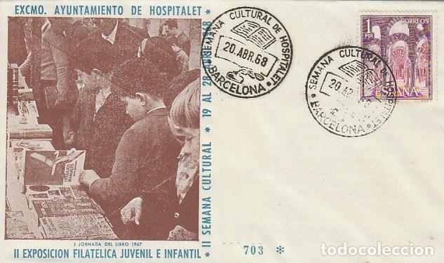 Sellos: A&ntilde;o 1968, HOSPITALET, SEMANA CULTURAL, SOBRE OFICIAL