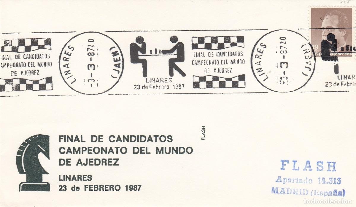 Sellos: MATASELLOS DE RODILLO CAMPEONATOS DEL MUNDO DE AJEDREZ - LINARES - 1987