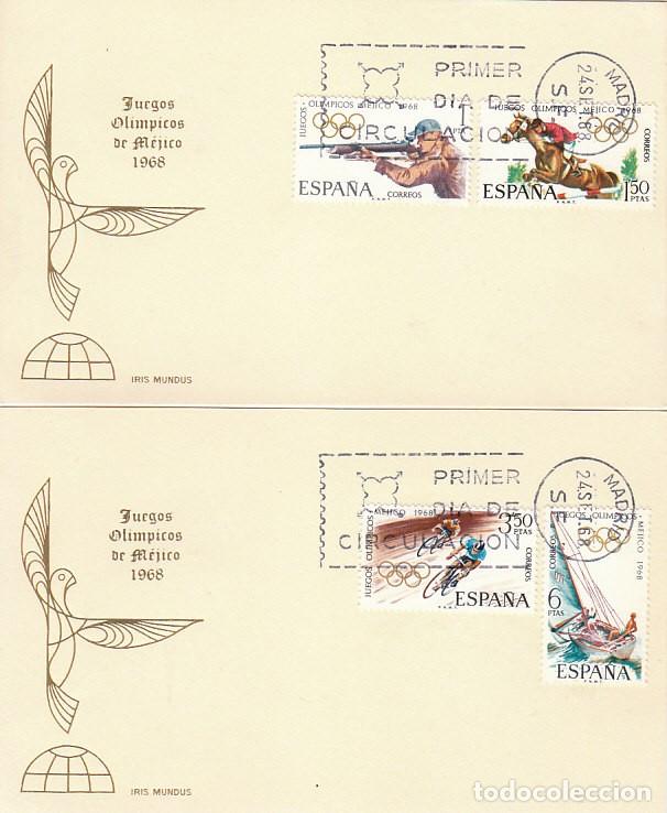 Sellos: EDIFIL 1885/8, JUEGOS OLIMPICOS DE MEJICO, PRIMER DIA DE 24-9-1968 IRIS MUNDUS