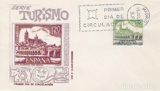 Sellos: EDIFIL 1876, VISTA DE SALAMANCA, PRIMER DIA DE 15-7-1968 EN SOBRE DE SISO