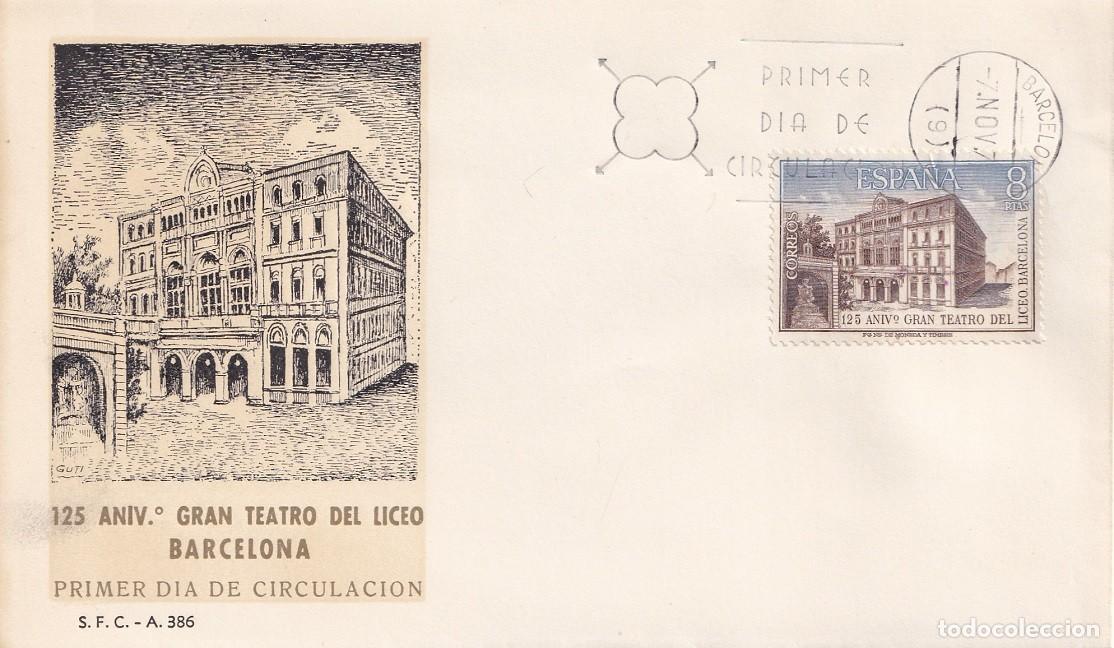 Sellos: SPD 1974 - 125 Aniversario Gran Teatro del Liceo - 125 Aniversari Gran Teatre del Liceu - Primer d&iacute;a