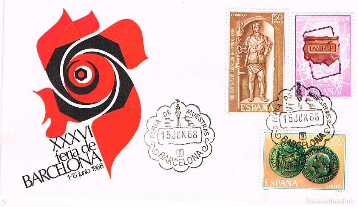 Sellos: EDIFIL 1871/3, XIX CENT&ordm; FUNDACION DE LEON, LEGIO VII GEMINA, PRIMER DIA MATASELLO FERIA 15-6-1968