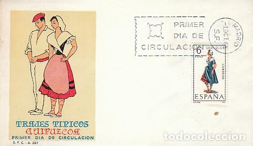 Sellos: Edifil 1848, traje regional de Guipuzcoa, primer dia de 1-10-1968 SOBRE DEL SFC