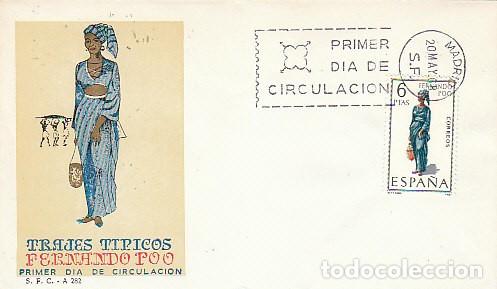 Sellos: Edifil 1843, traje regional de Fernando Poo, primer dia a&ntilde;o 1968 Sobre del SFC