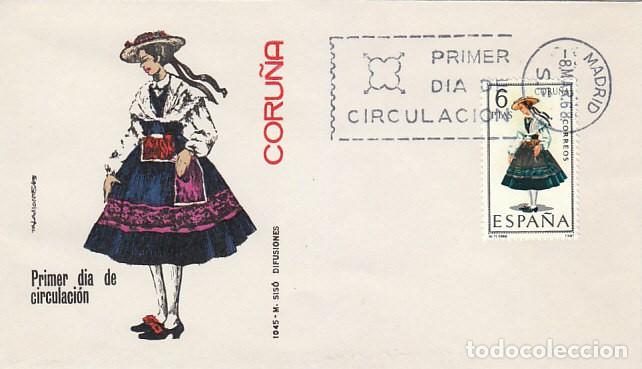 Sellos: Edifil 1841, traje regional de Coru&ntilde;a, primer dia a&ntilde;o 1968 Sobre de Siso