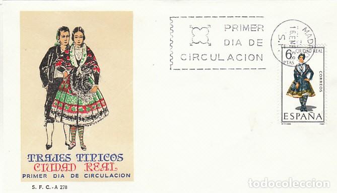 Sellos: Edifil 1839, traje regional de Ciudad Real, primer dia a&ntilde;o 1968 Sobre del SFC