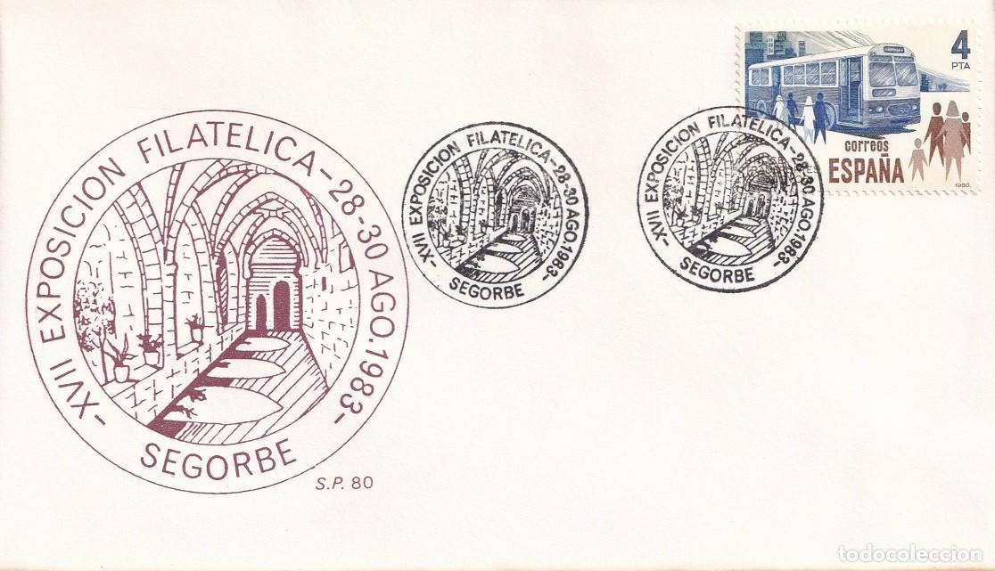 Sellos: Sobre Segorbe 1983 - XVII Exposici&oacute;n Filat&eacute;lica - 28-30 Agosto 1983 - Matasellos especiales