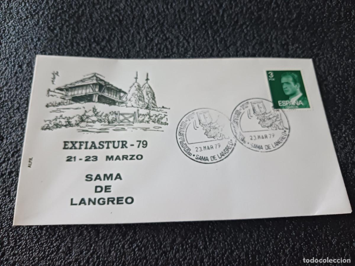 Sellos: sobre primer dia de emision, exfiastur 79, sama de langreo