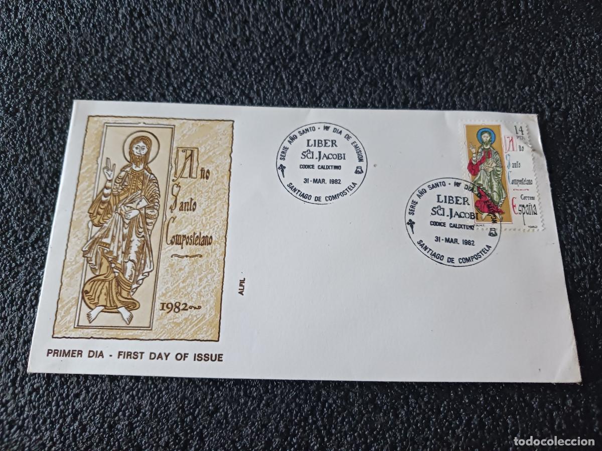 Sellos: sobre primer dia de emision, a&ntilde;o santo compostelano, codice calixtino 1982