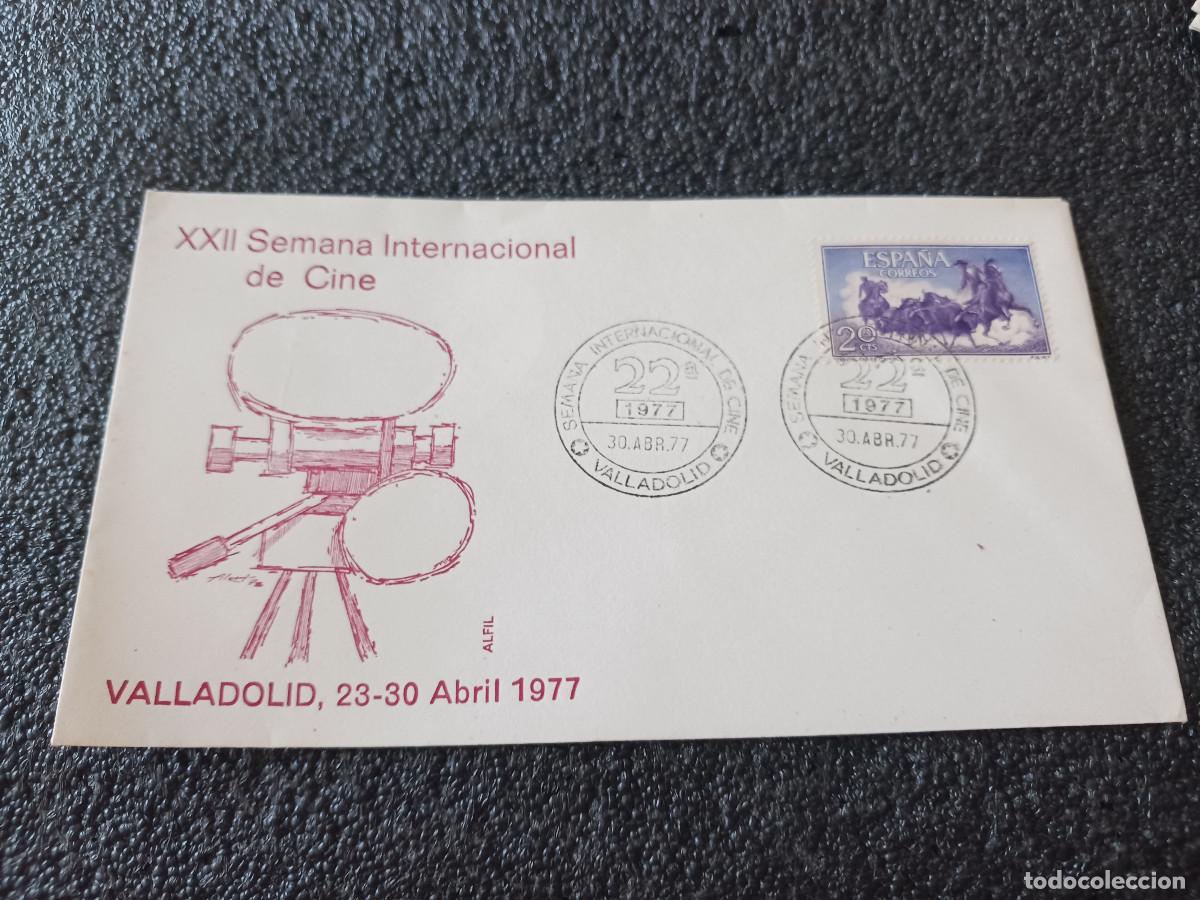 Sellos: sobre primer dia de emision, XXII SEMANA INTERNACIONAL DE CINE. VALLADOLID 1977.