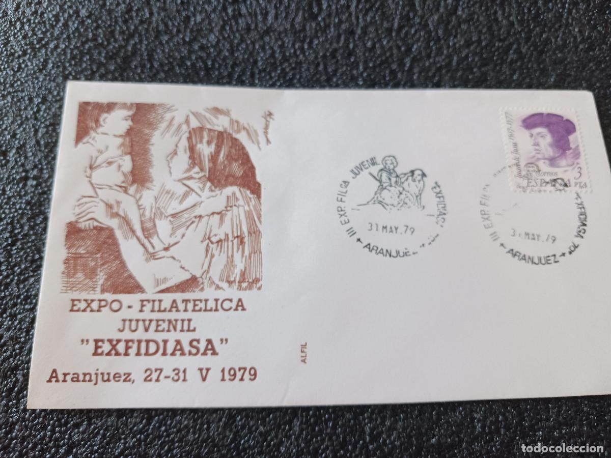Sellos: sobre primer dia de emision, 1979 ARANJUEZ ( MADRID ), EXPOSICION FILAT&Eacute;LICA JUVENIL EXFIDIASA