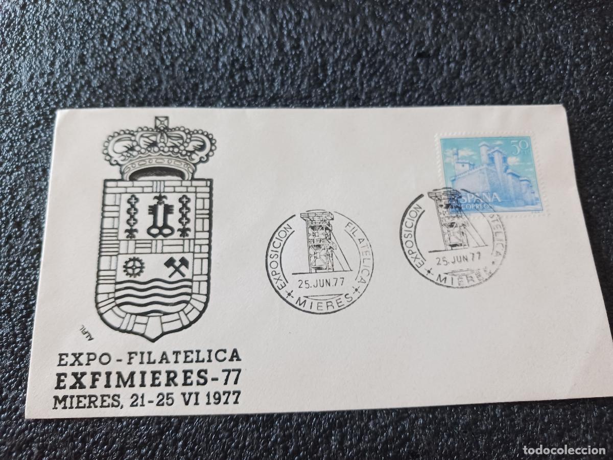 Sellos: sobre primer dia de emision, Exposici&oacute;n filat&eacute;lica EXFIMIERES 77. Mieres. 21/6/1977