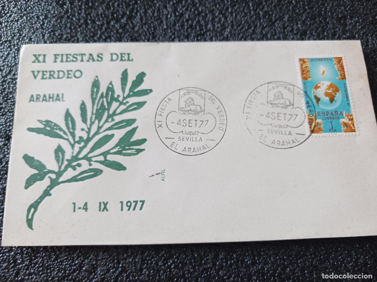 Sellos: sobre primer dia de emision, FIESTAS DEL VERDEO - ARAHAL - -SEVILLA 1977