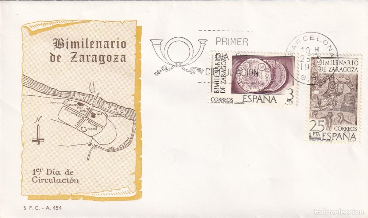 Sellos: SPD Barcelona 1976 - Bimilenario de la fundaci&oacute;n de la ciudad de Zaragoza - Moneda C&eacute;sar Augusto