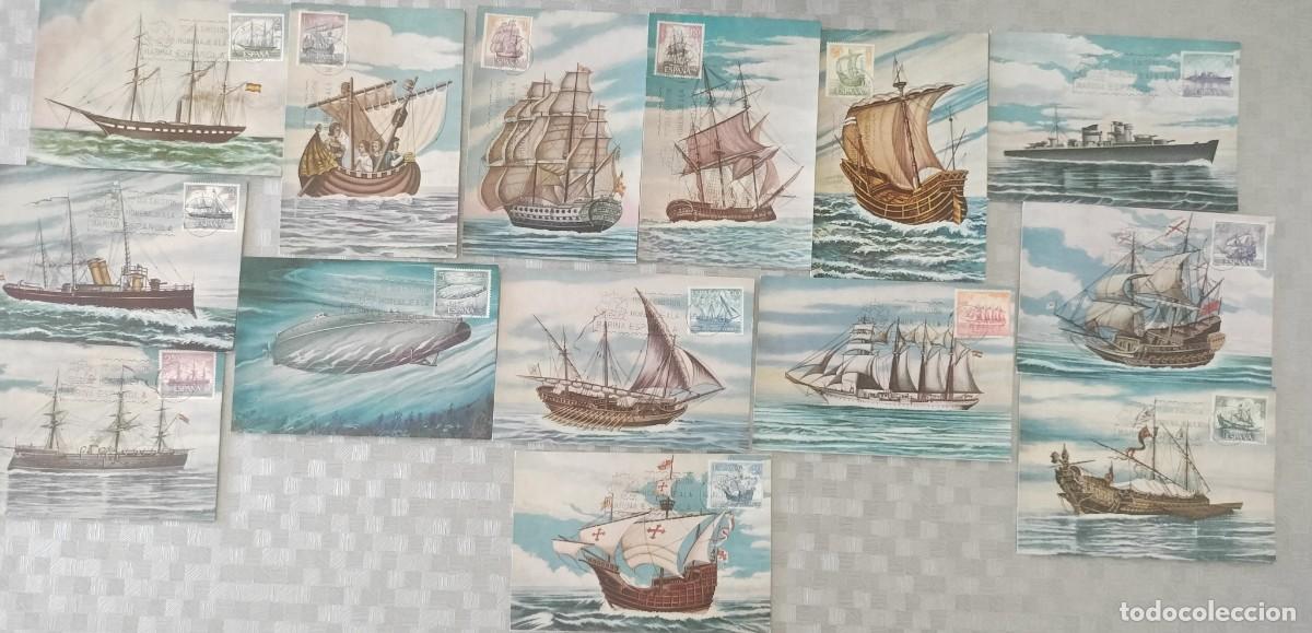 Sellos: 1964 BARCOS HOMENAJE A LA MARINA ESPA&Ntilde;OLA NUMS 1599/12 EN M&Aacute;XIMAS ---EXCELENTE---