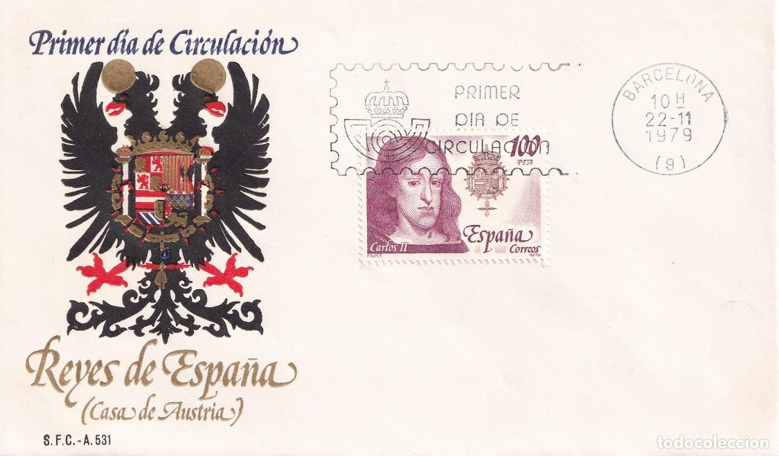 Sellos: SPD Espa&ntilde;a 1979 - Reyes de Espa&ntilde;a ( Casa de Austria ) - Carlos II 1661-1700 / Primer d&iacute;a circulaci&oacute;n