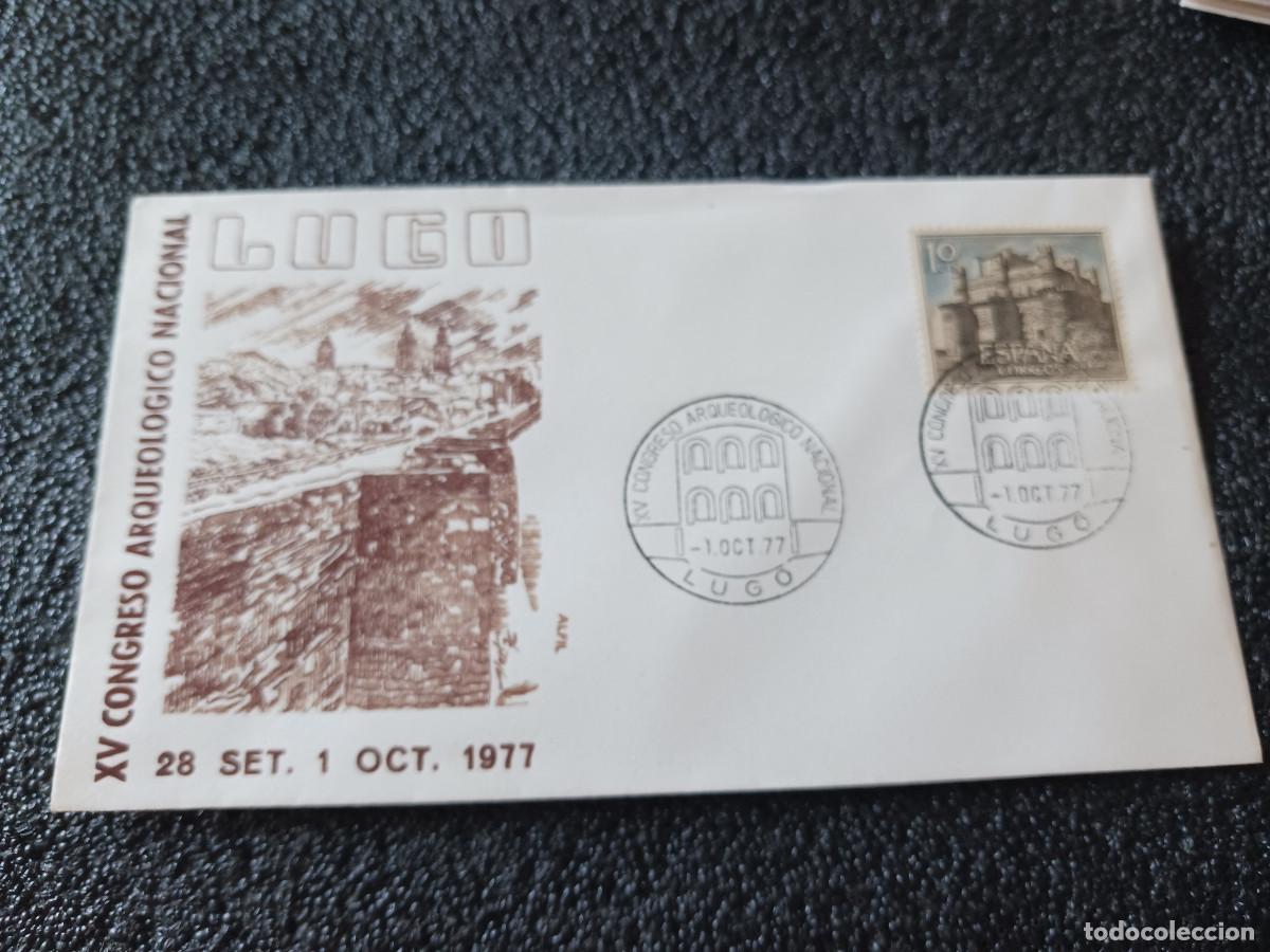 Sellos: sobre primer dia de emision, XV CONGRESO ARQUEOLOGICO NACIONAL. LUGO 1977.