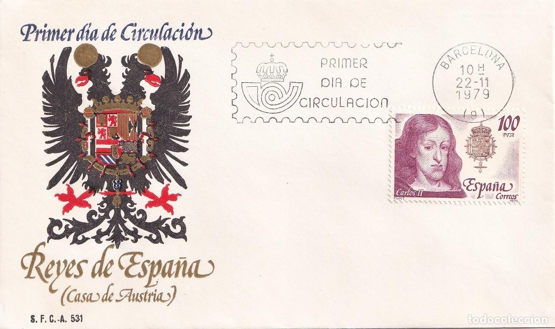Sellos: SPD Espa&ntilde;a 1979 - Reyes de Espa&ntilde;a ( Casa de Austria ) - Carlos II 1661-1700 - Primer d&iacute;a circulaci&oacute;n
