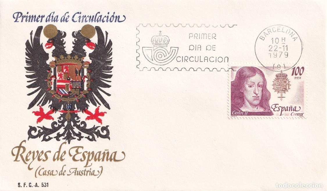 Sellos: SPD Espa&ntilde;a 1979 - Reyes de Espa&ntilde;a ( Casa de Austria ) - Carlos II 1661-1700 - Primer d&iacute;a circulaci&oacute;n