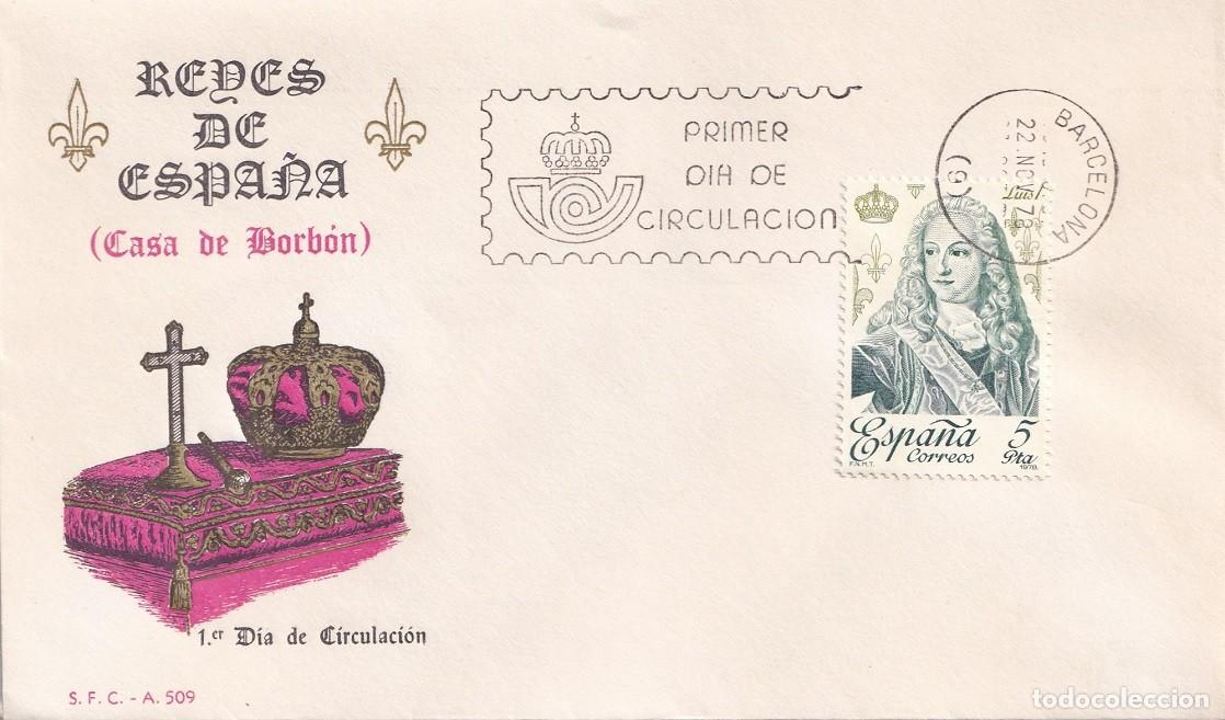 Sellos: SPD Barcelona 1978 - Reyes de Espa&ntilde;a ( Casa de Borb&oacute;n ) - Luis I 1707-1724 - Primer d&iacute;a circulaci&oacute;n