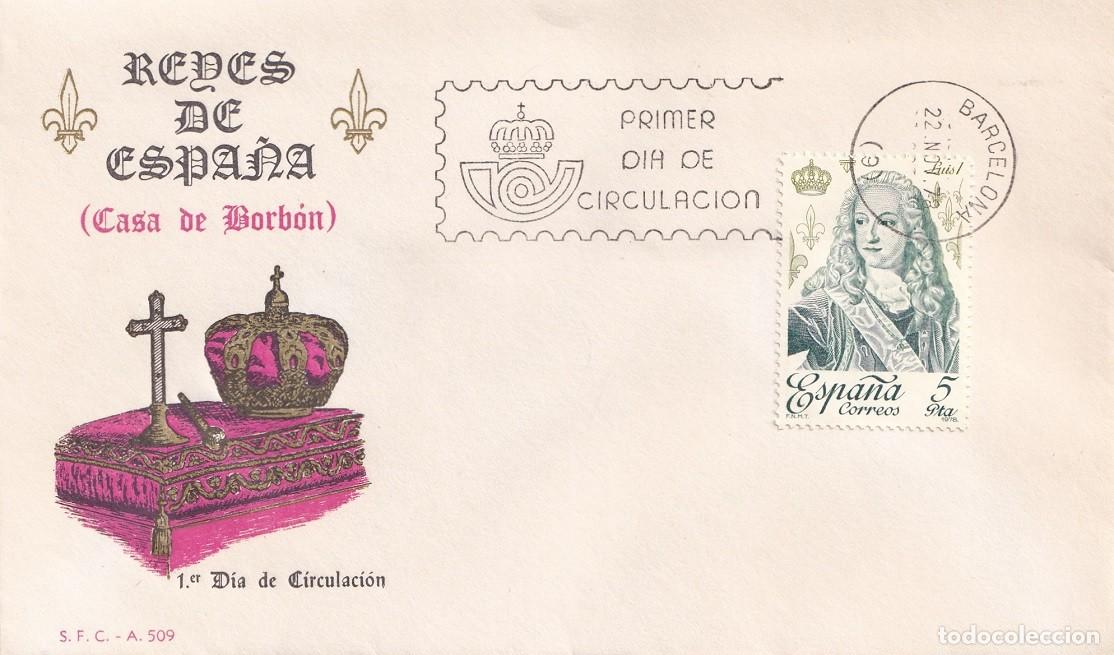 Sellos: SPD Barcelona 1978 - Reyes de Espa&ntilde;a ( Casa de Borb&oacute;n ) - Luis I 1707-1724 - Primer d&iacute;a circulaci&oacute;n