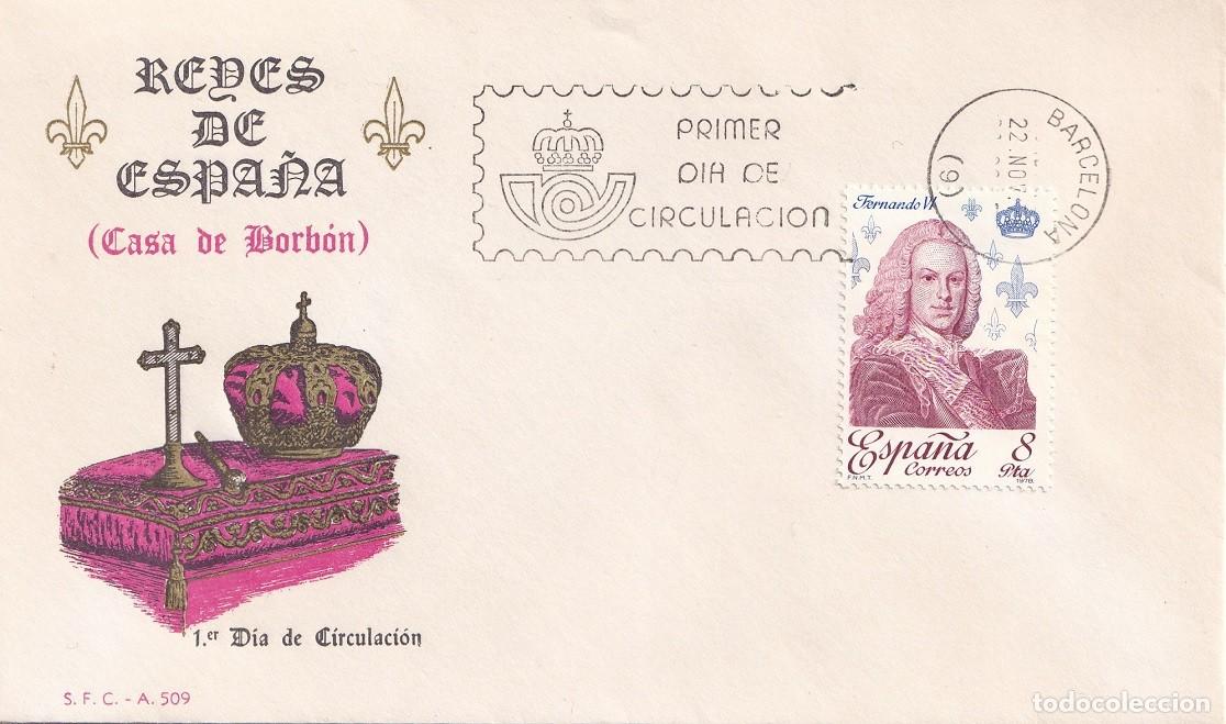 Sellos: SPD Barcelona 1978 Reyes de Espa&ntilde;a ( Casa de Borb&oacute;n ) Fernando VI 1713-1759 - Primer d&iacute;a circulaci&oacute;n