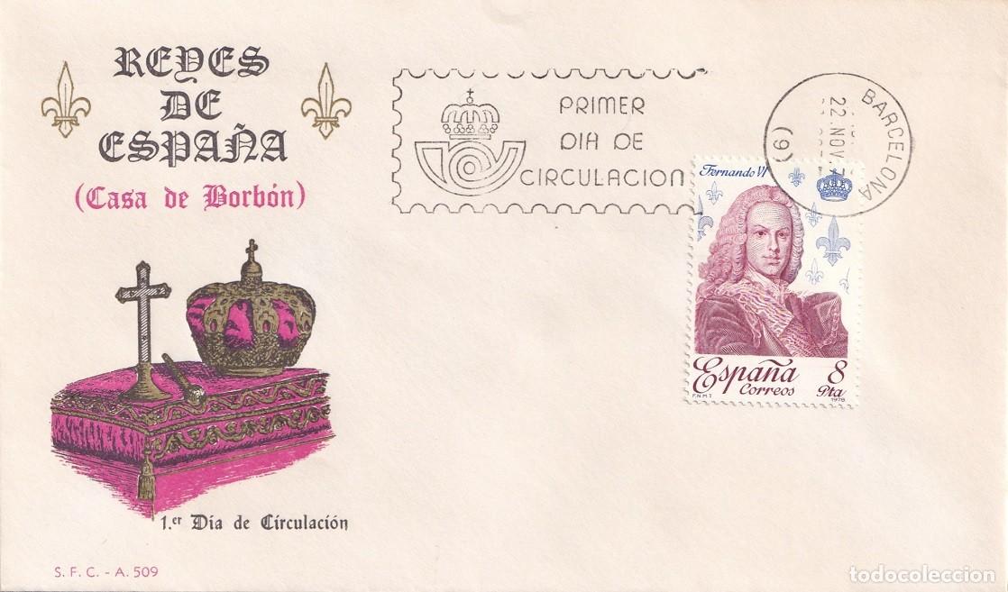 Sellos: SPD Barcelona 1978 Reyes de Espa&ntilde;a ( Casa de Borb&oacute;n ) Fernando VI 1713-1759 - Primer d&iacute;a circulaci&oacute;n