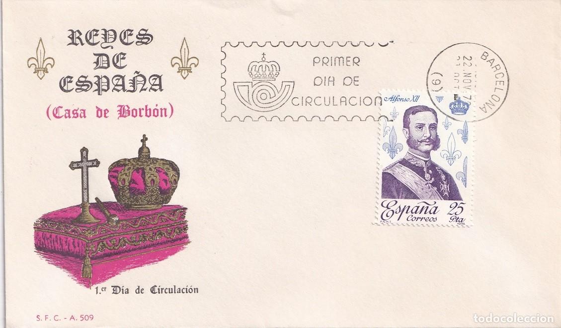 Sellos: SPD Barcelona 1978 Reyes de Espa&ntilde;a ( Casa de Borb&oacute;n ) Alfonso XII 1857-1885 - Primer d&iacute;a circulaci&oacute;n