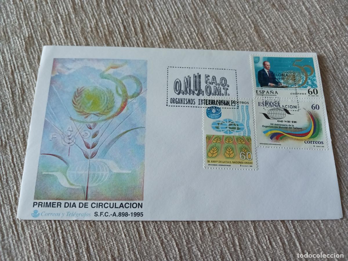 Sellos: sobre primer dia de emision, 1995 MADRID. ONU - FAO - OMT