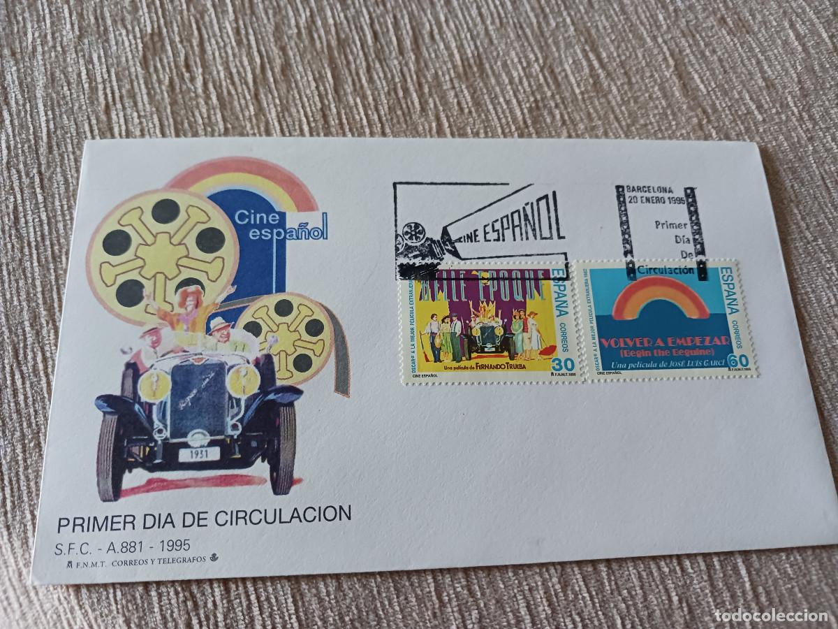 Sellos: sobre primer dia de emision, CINE ESPA&Ntilde;OL - 20 DE ENERO DE 1995