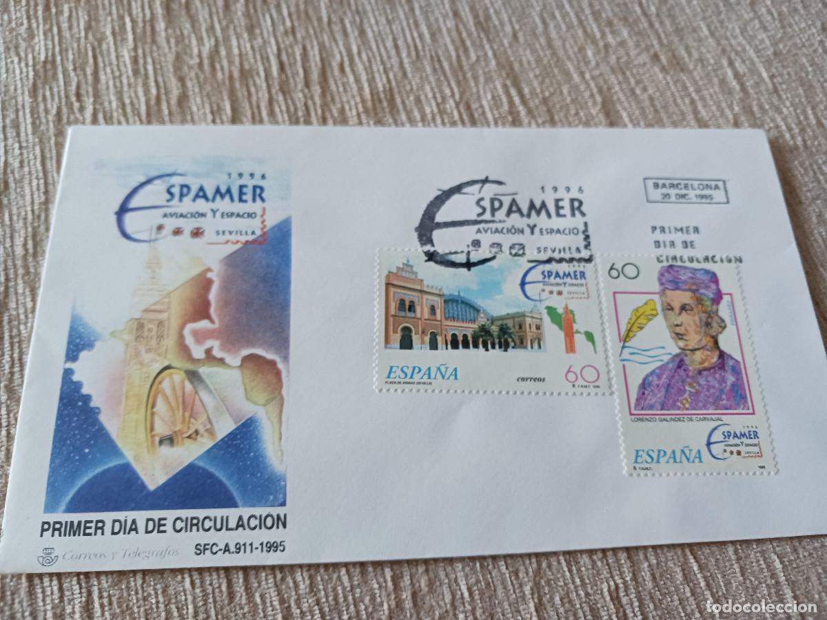 Sellos: sobre primer dia de emision, SPAMER, AVIACION Y ESPACIO 1995 - Foto 1